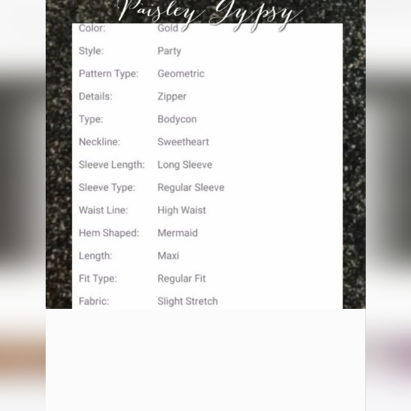 Gold and Bronze, Long Sleeve, Sweetheart Neck, Contrast Sequined and Mesh Gown - Picture 13 of 14